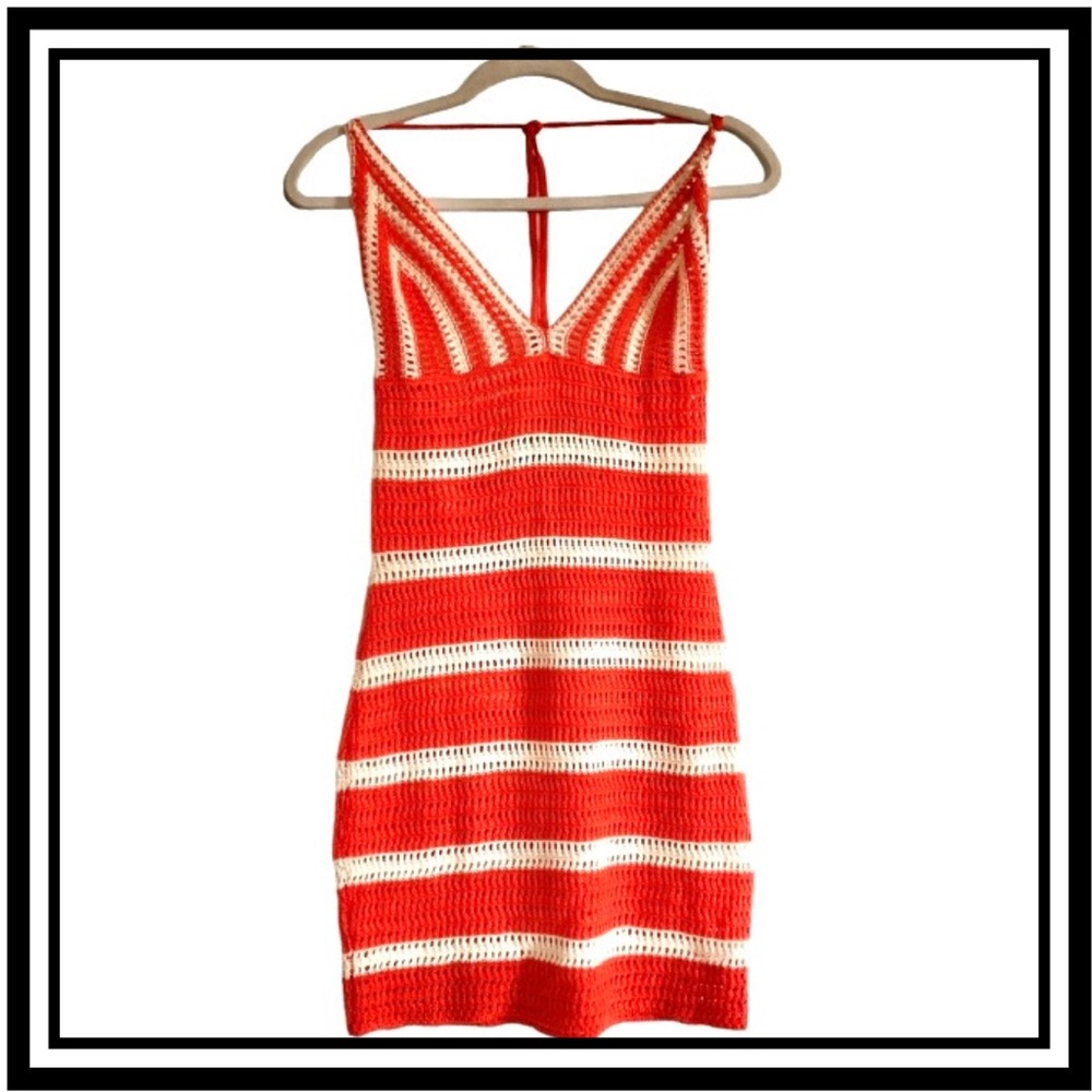 *NWT Gorgeous Crochet Striped Summer Halter Dress Size M